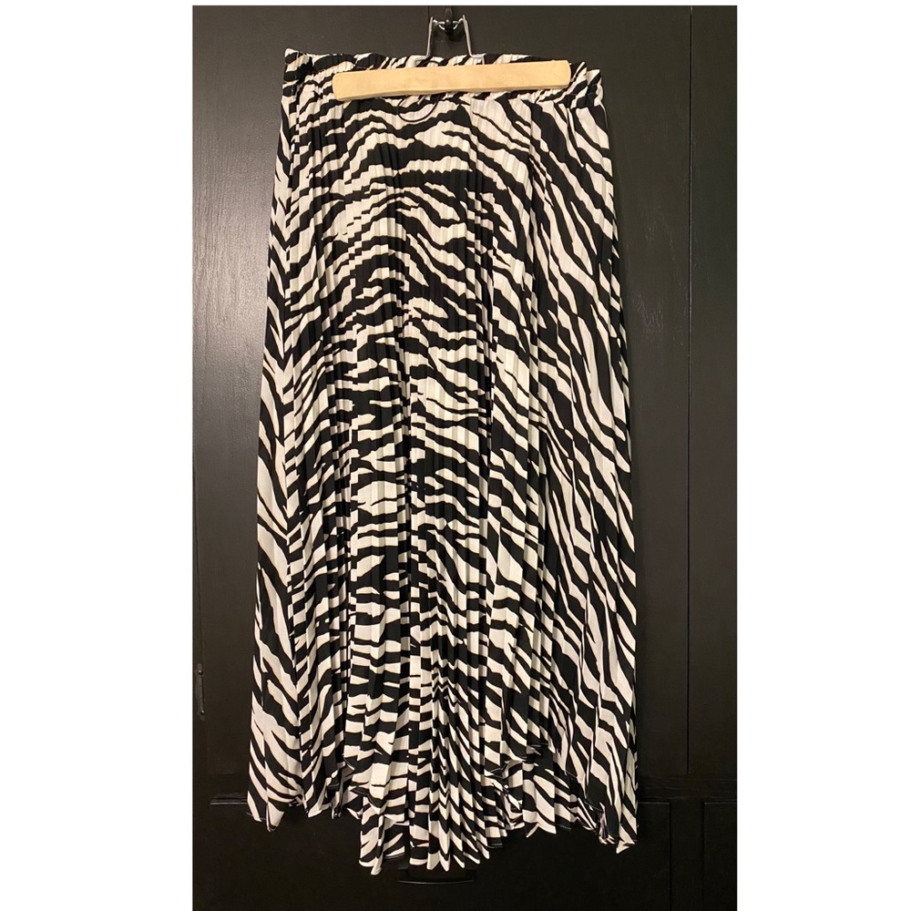 Pleated zebra print maxi skirt by Express
